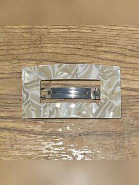 Marbled Rectangular Pearlescent Lucite Hair Barrette BNIB